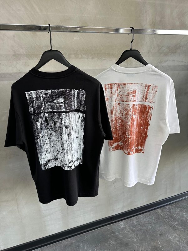 White off-white scratch print stretch cotton tee - Image 5