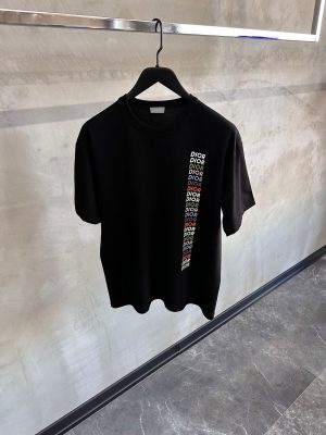 Black Dior slub organic relaxed fit tee