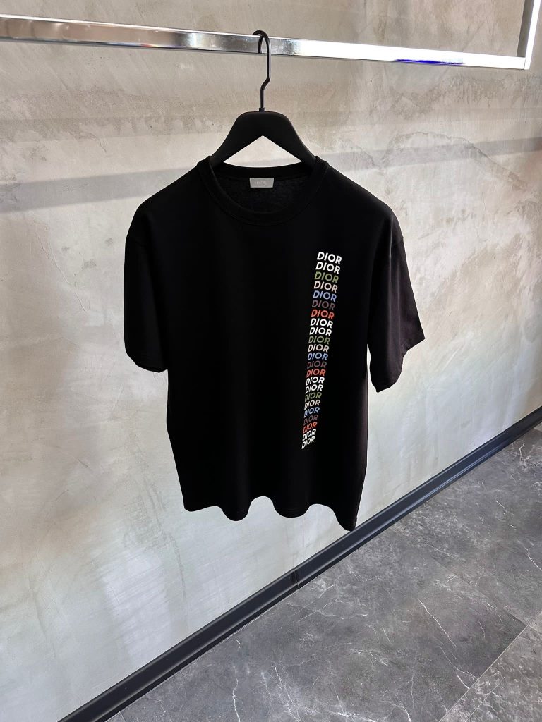 Black Dior slub organic relaxed fit tee
