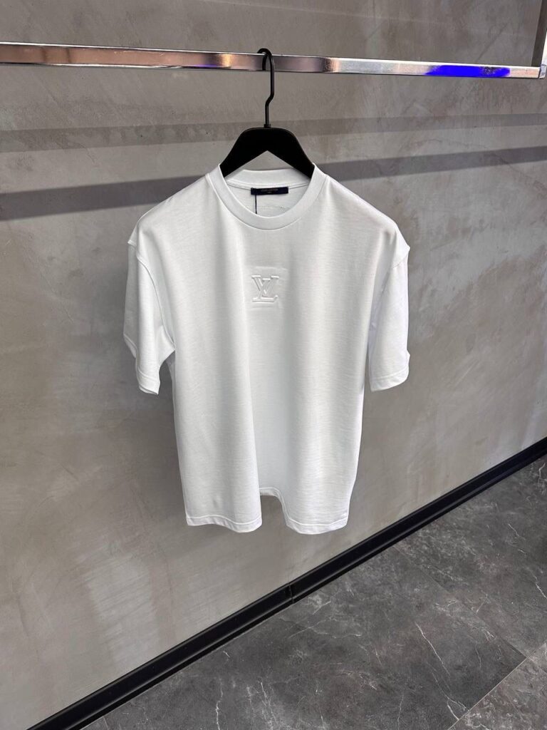 White LV embossed tee