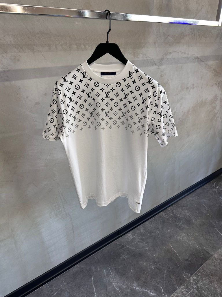 White LV ski gradient cotton tee