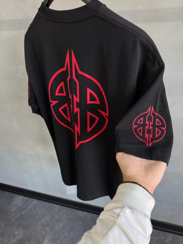 Black balenciaga BB printed tee - Image 4