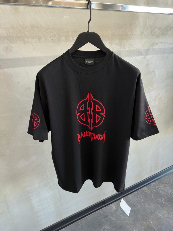 Black balenciaga BB printed tee