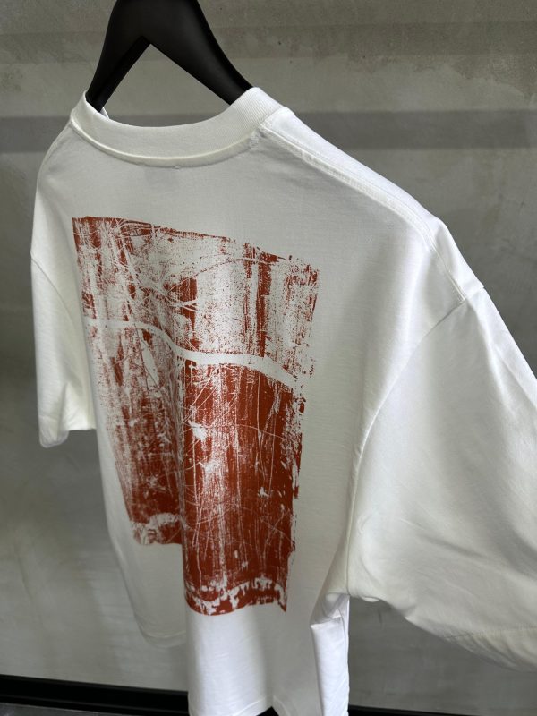 White off-white scratch print stretch cotton tee - Image 4