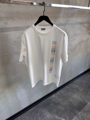 White Dior slub organic relaxed fit tee