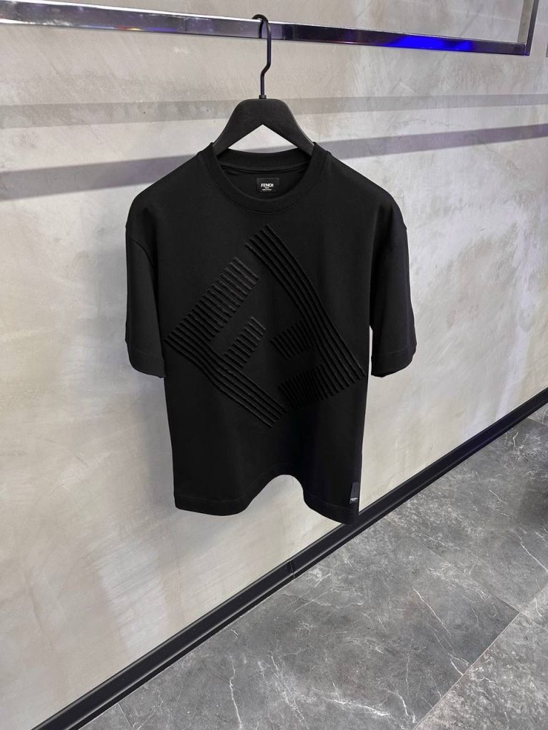 Black fendi jersey cotton tee