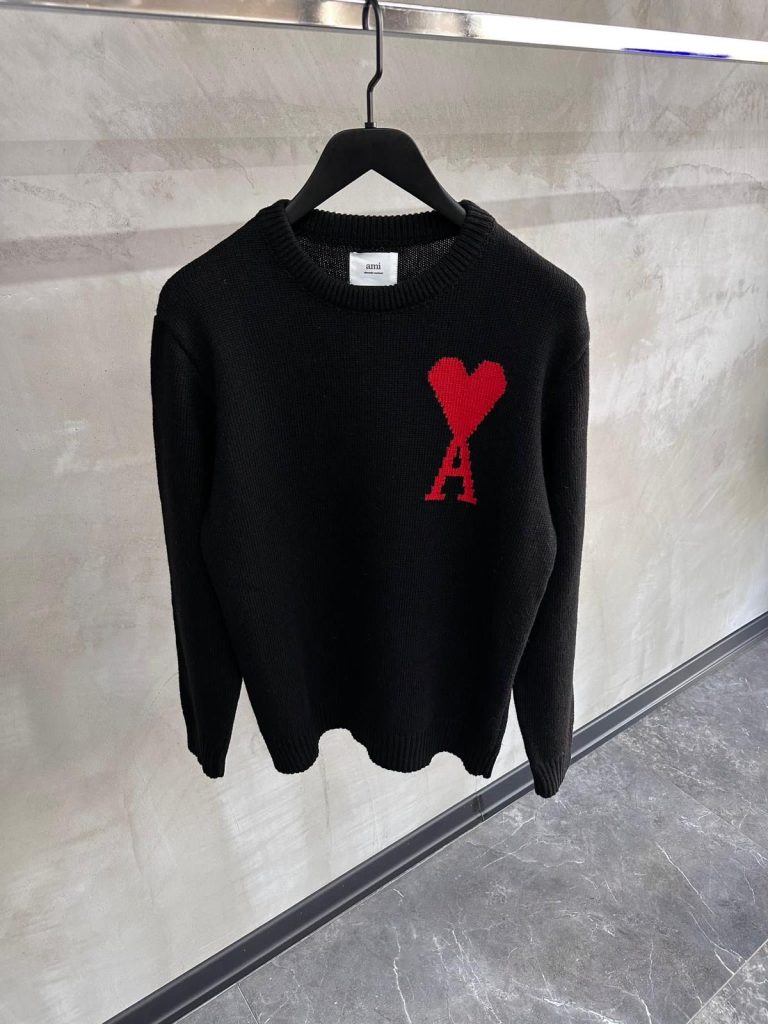 Black Ami paris knit wool jumper sweatshirt