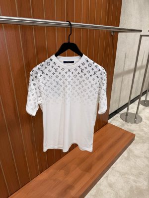 White LV ski gradient cotton tee