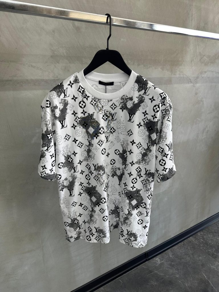 White LV 23ss printing ink tee