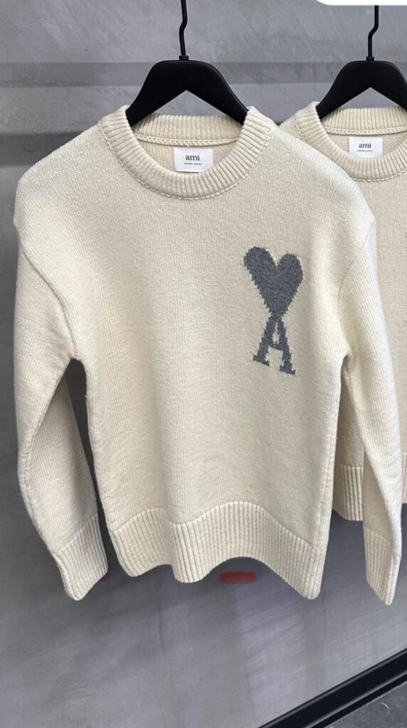 White Ami paris knit wool jumper sweatshirt