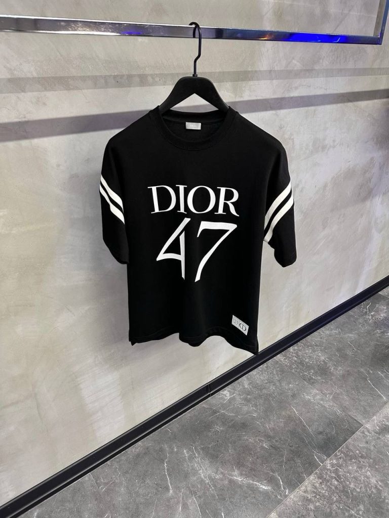 Black dior slub jersey 47 cotton tee