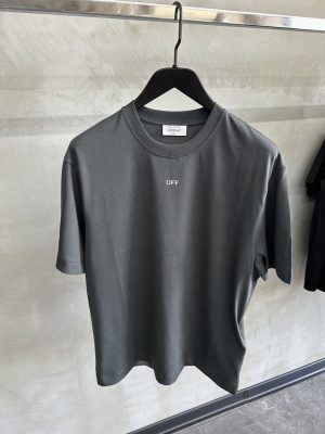 Anthracite off-white people print cotton tee