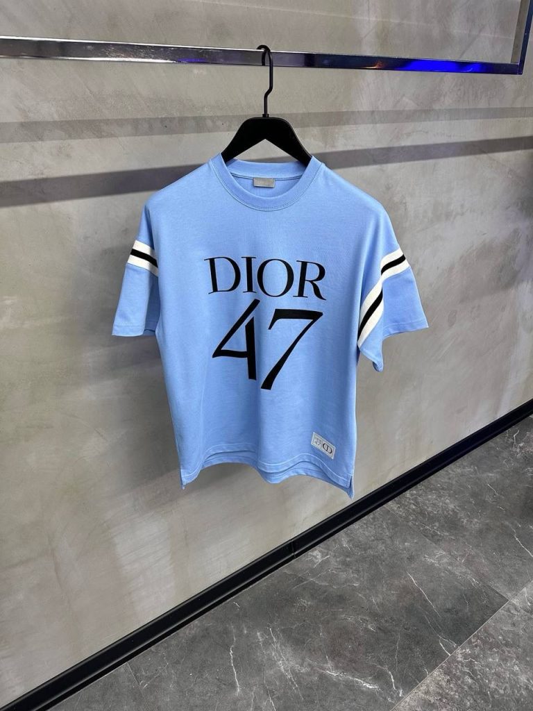 Blue dior slub jersey 47 cotton tee