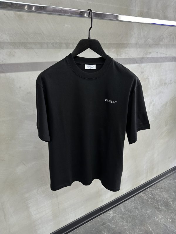 Black Off-white Flower scan cotton tee - Image 2