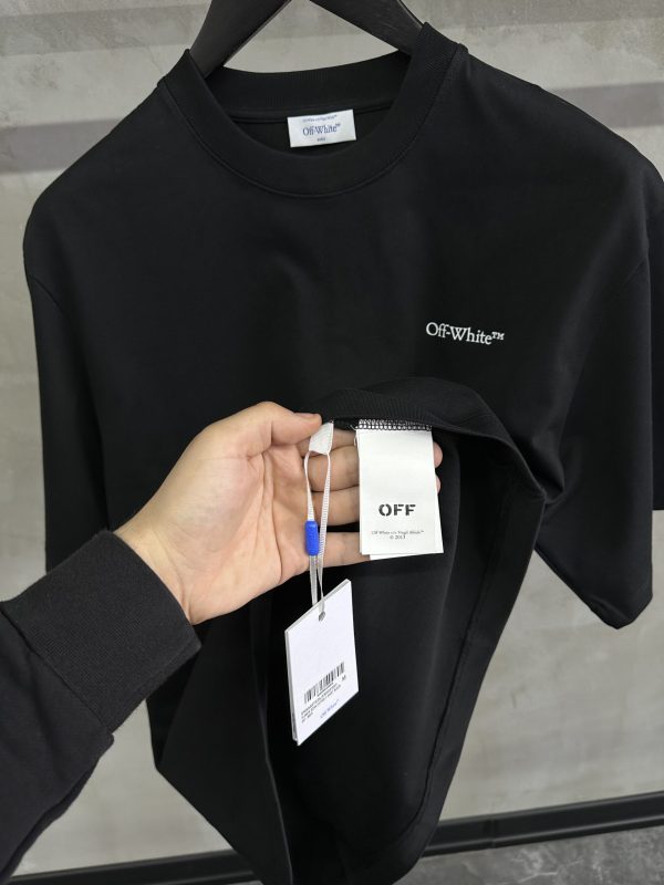 Black Off-white Flower scan cotton tee - Image 3