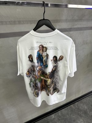 White Off-white Stamp Mary back print cotton tee