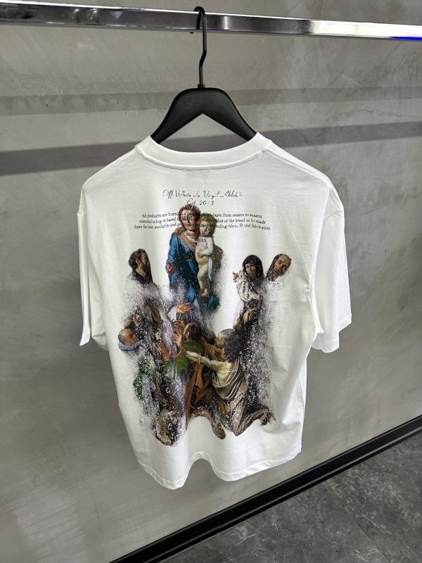White Off-white Stamp Mary back print cotton tee