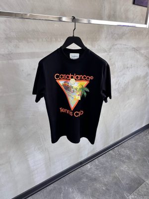 Black casablanca tennis club tee