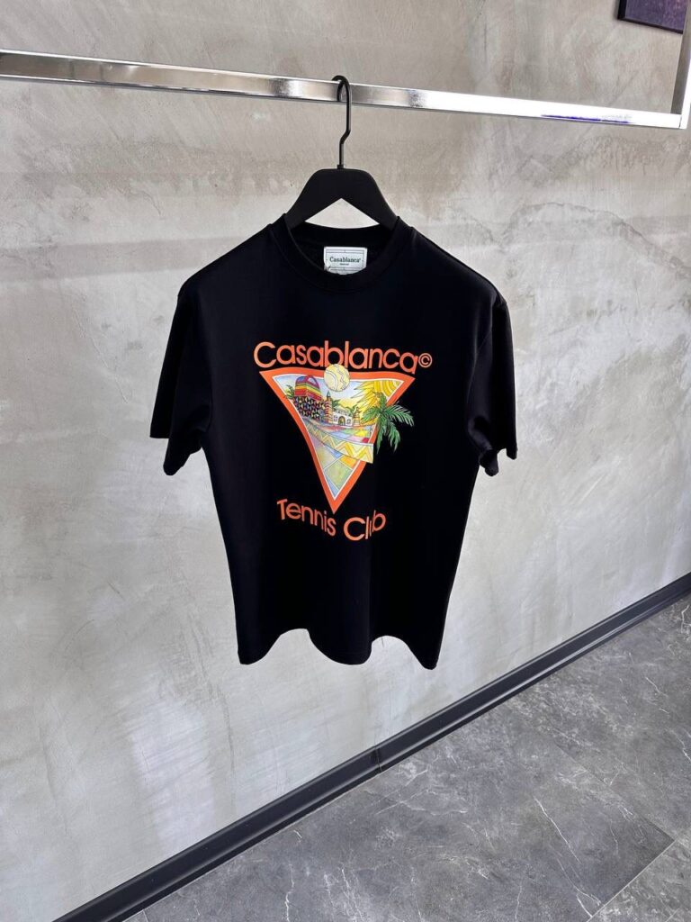 Black casablanca tennis club tee