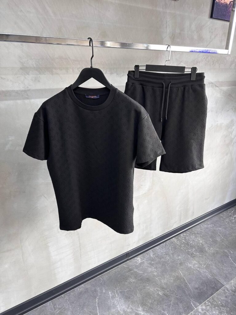 Black LV signature monogram short sets