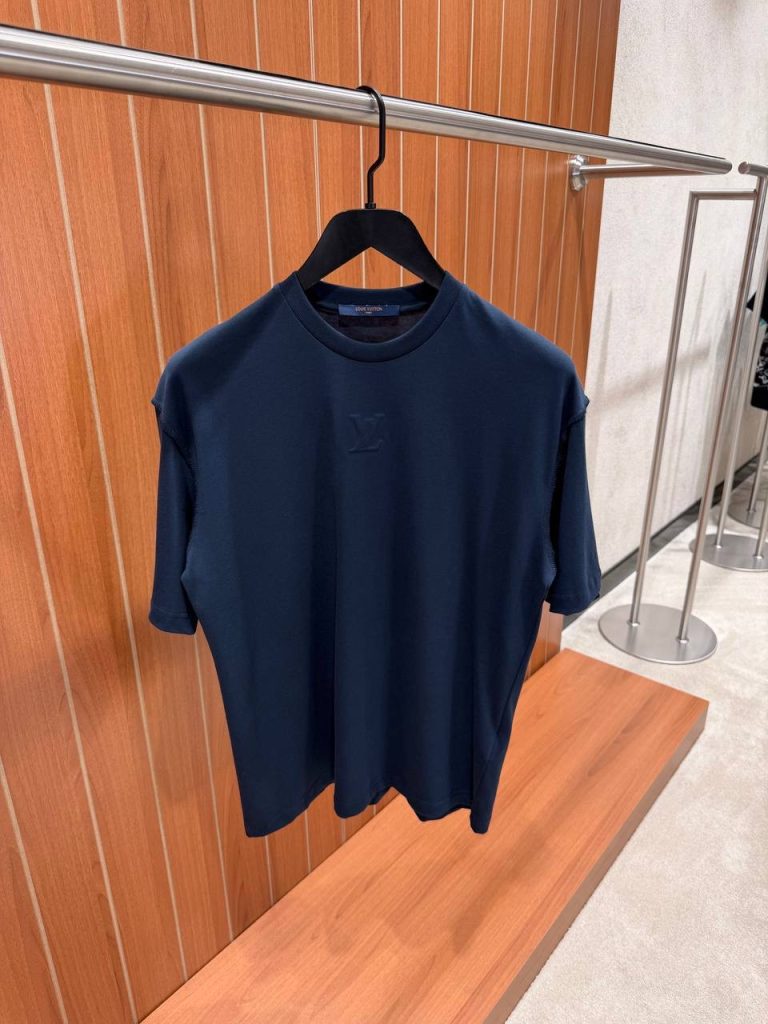 Navy LV embossed tee