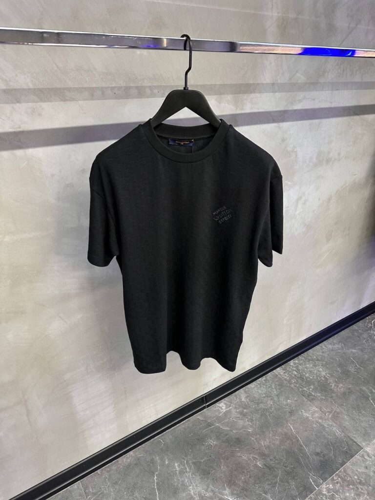 Black LV damier cotton piqué tee