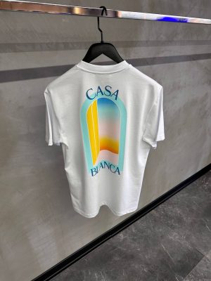 White casablanca l'arc colore printed cotton tee