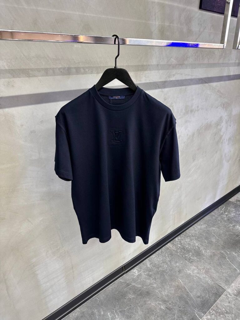 Navy LV embossed tee