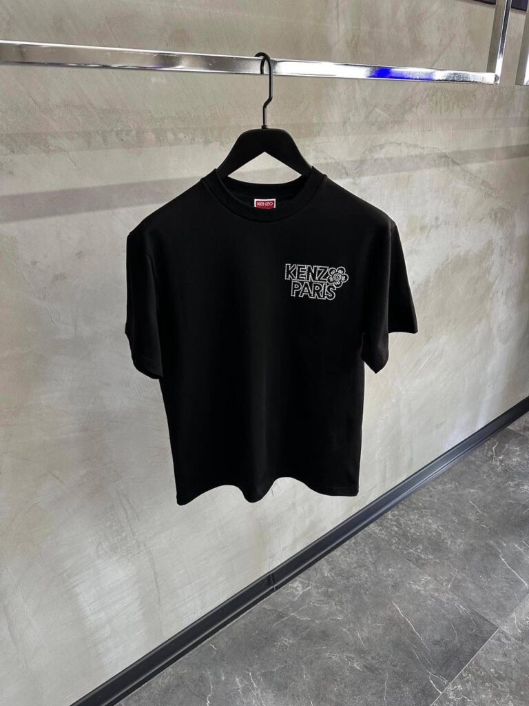 Black kenzo constellation cotton tee