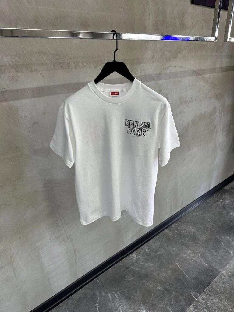 White kenzo constellation cotton tee