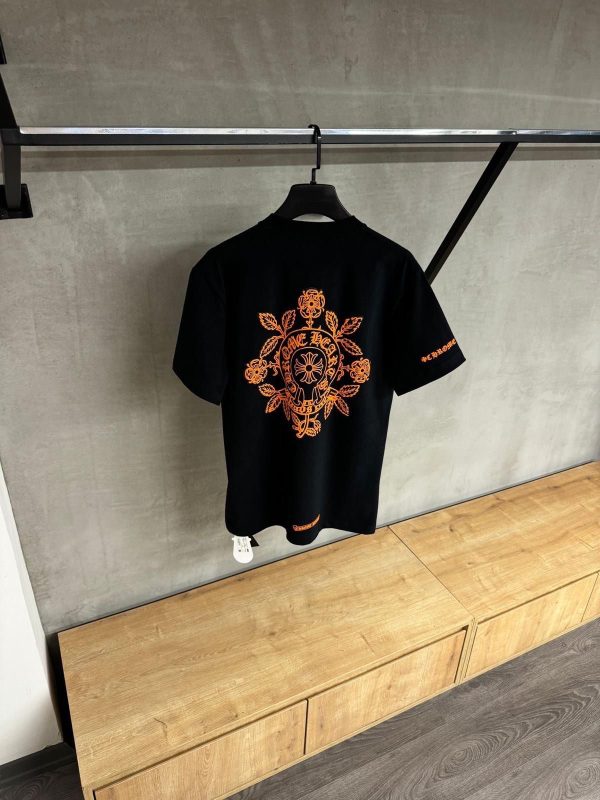 Black Chrome Hearts relaxed fit cotton tee