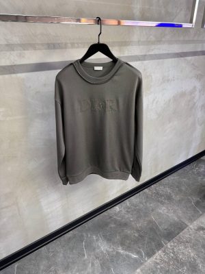 Green olive dior stone island cotton fleece sweatshirt