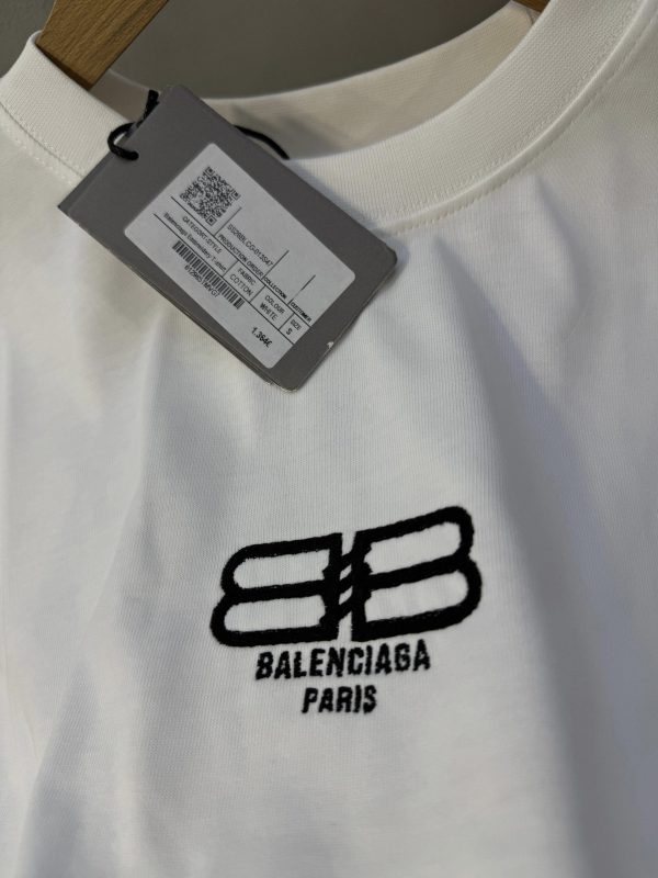 White balenciaga BB paris cotton tee - Image 2