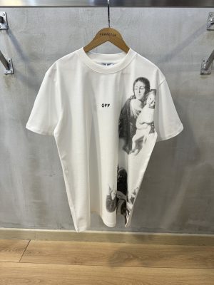 White off-white blurred mary skate cotton tee