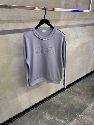 Purple gray dior stone island cotton fleece sweatshirt