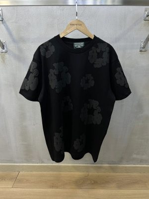 Black denim tears logo cotton tee
