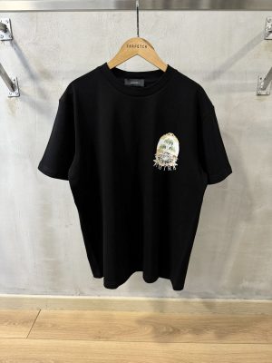 Black amiri cherub palm cotton tee