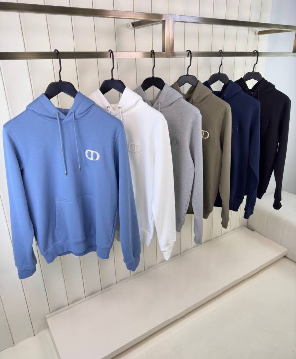 Navy dior CD icon cotton hoodie - Image 2