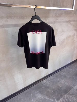 Black casablanca gradient logo cotton tee