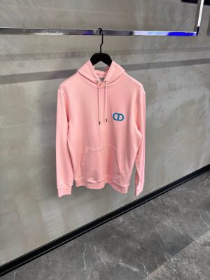 Pink dior CD icon cotton hoodie