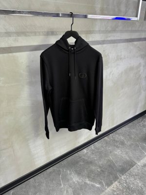 Black dior CD icon cotton hoodie