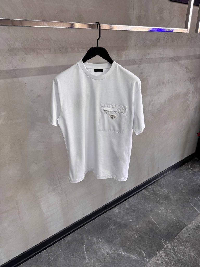 White prada Re-nylon jersey cotton tee