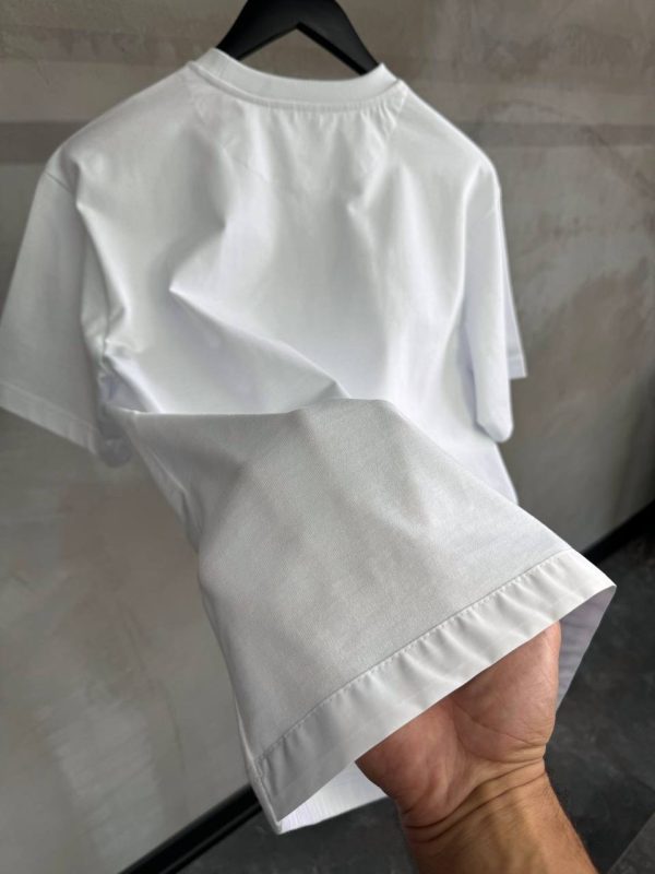 White prada Re-nylon jersey cotton tee - Image 3