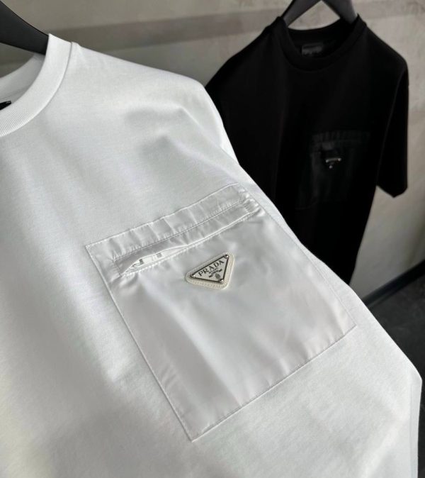 White prada Re-nylon jersey cotton tee - Image 2