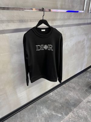 Black dior stone island cotton fleece sweatshirt