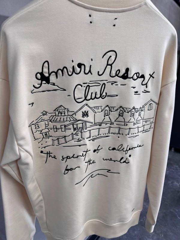 Beige amiri spirit logo resort club cotton sweatshirt - Image 4