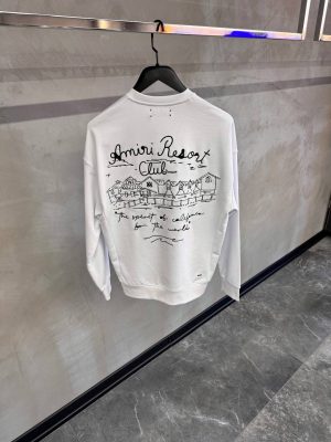 White amiri spirit logo resort club cotton sweatshirt