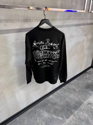Black amiri spirit logo resort club cotton sweatshirt