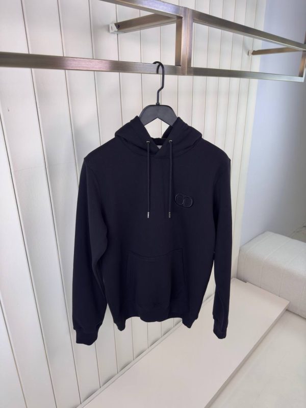 Black dior CD icon cotton hoodie - Image 2