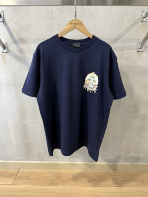 Navy amiri cherub palm cotton tee